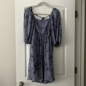 Blue floral mini dress